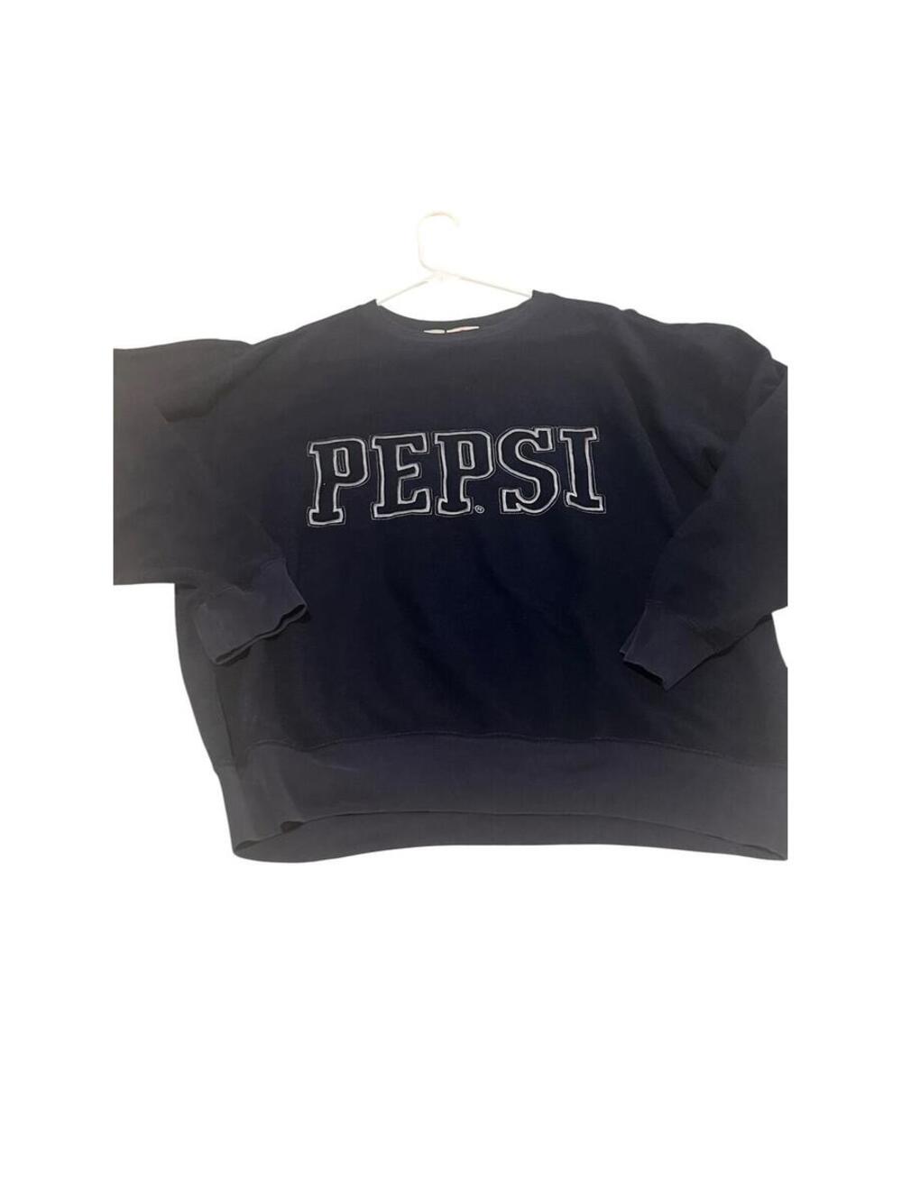 Vintage 90s Pepsi Embroidered Crewneck Sweatshirt XL Navy Blue